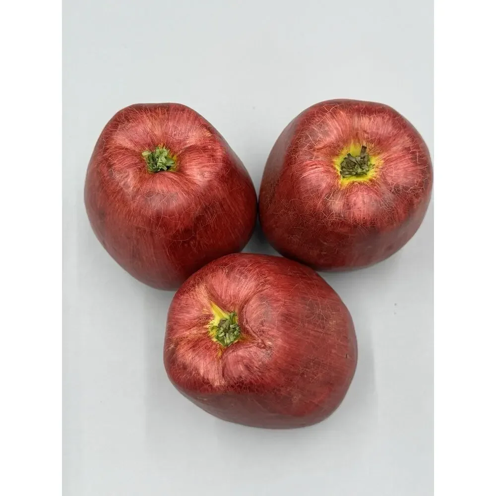Apples Lot of 3 Red Realistic Artificial Fruit Imitation Home Decor Props